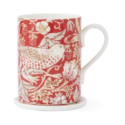 Strawberry Thief Mug & Coaster Set, Indian Red Indian Red