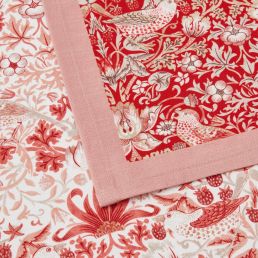 Strawberry Thief Set of 2 Tea Towels, Red Red