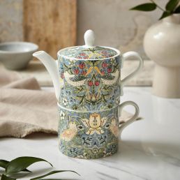 Strawberry Thief Tea Set for One, Blue Blue