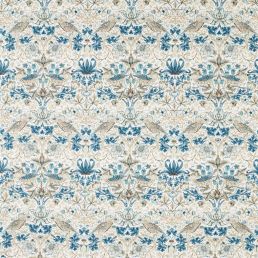 Strawberry Thief Wide Width Fabric Mineral Blue/Linen