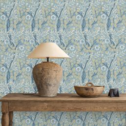 Sweet Briar Wallpaper Mineral/Linen