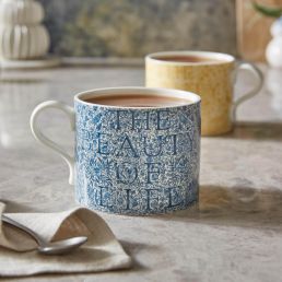 The Beauty of Life Set of 2 Mugs, Sunflower/Indigo Sunflower/Indigo
