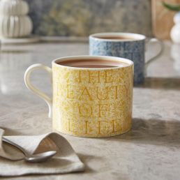 The Beauty of Life Set of 2 Mugs, Sunflower/Indigo Sunflower/Indigo