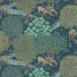 The Brook Wallpaper Dark Blue