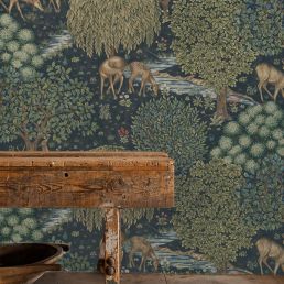 The Brook Wallpaper Dark Blue
