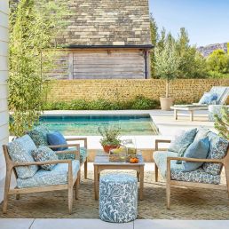 Thistle Weave Outdoor Fabric Woad