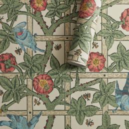 Trellis Wallpaper Sage/Rose