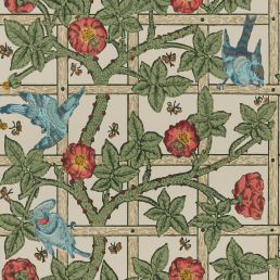 Trellis Wallpaper Sage/Rose