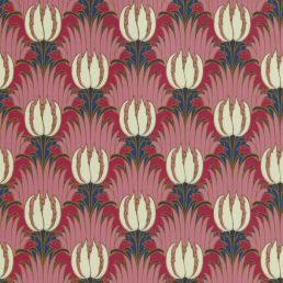 Tulip & Bird Wallpaper Amaranth & Blush