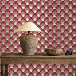 Tulip & Bird Wallpaper Amaranth & Blush