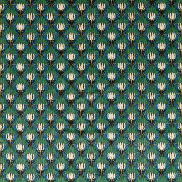 Tulip & Bird Fabric Goblin Green & Raven