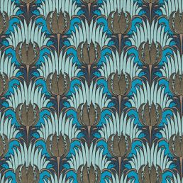 Tulip & Bird Wallpaper Opal & Seafoam