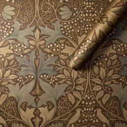 Voysey's Damask Wallpaper Bronzed Walnut