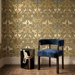 Voysey's Damask Wallpaper Bronzed Walnut