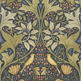 Voysey's Damask Wallpaper Indigo/Acanthus