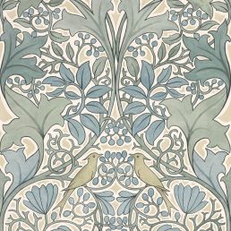 Voysey's Damask Wallpaper Seafoam Blue