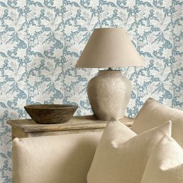 Wallflower Wallpaper Woad Blue