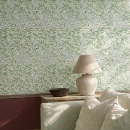 Willow Boughs Wallpaper Pink/Leaf Green