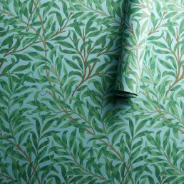 Willow Boughs Wallpaper Sky/Leaf Green