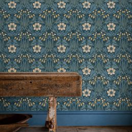 Woodbell & Anemone Wallpaper Indigo