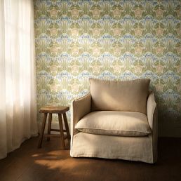 Woodbell & Anemone Wallpaper Woad/Nettle