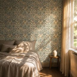 Woodland Weeds Wallpaper Bayleaf/Wheat