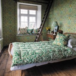 Woodland Weeds Wallpaper Orange/Turquoise