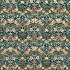 Strawberry Thief Velvet Fabric Indigo/Thyme