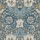 Honeysuckle & Tulip Wallpaper Woad/Thyme