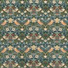 Strawberry Thief Velvet Fabric Indigo/Thyme