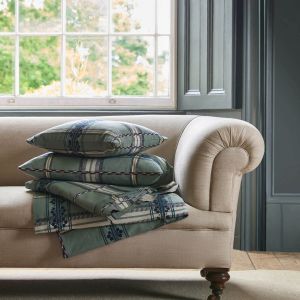 Hanover Check Fabric Teal/Indigo