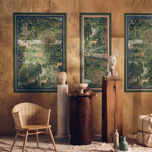 Owl & Willow Wallpaper Bayleaf/Orange