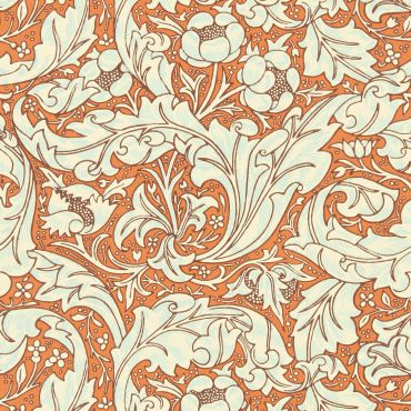 Bachelors Button Wallpaper Burnt Orange/Sky