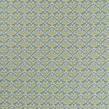 Bellflowers Weave Outdoor Fabric Sky Blue/Forest