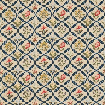 Mays Coverlet Fabric Indigo/Rose