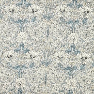 Pure Honeysuckle & Tulip Wide Width Fabric Mineral Blue/Cream