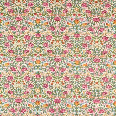 Rose Fabric Boughs Green/Rose