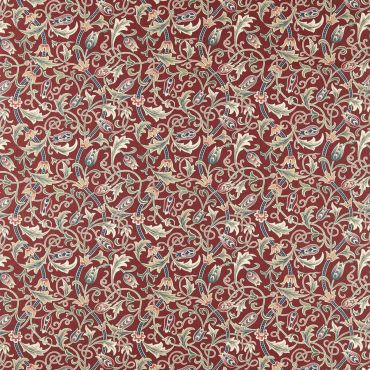 Scrolling Tulip Fabric Plum