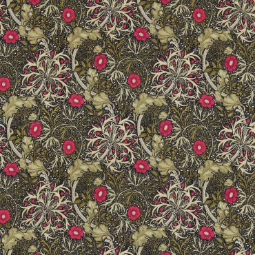 Seaweed Fabric Ebony/Poppy