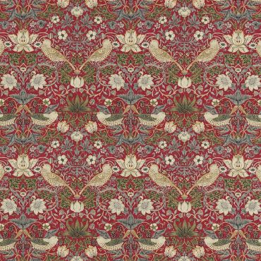 Strawberry Thief Fabric Crimson/Slate