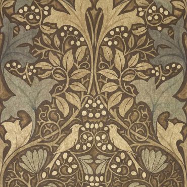 Voysey's Damask Wallpaper Bronzed Walnut