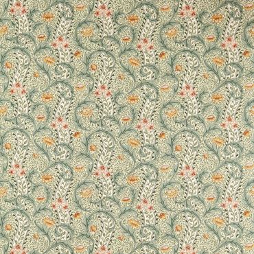 Wild Tulip & Vine Fabric Bayleaf/Ochre