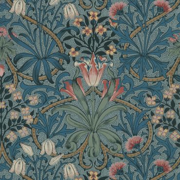 Woodland Weeds Wallpaper Rose/Woad