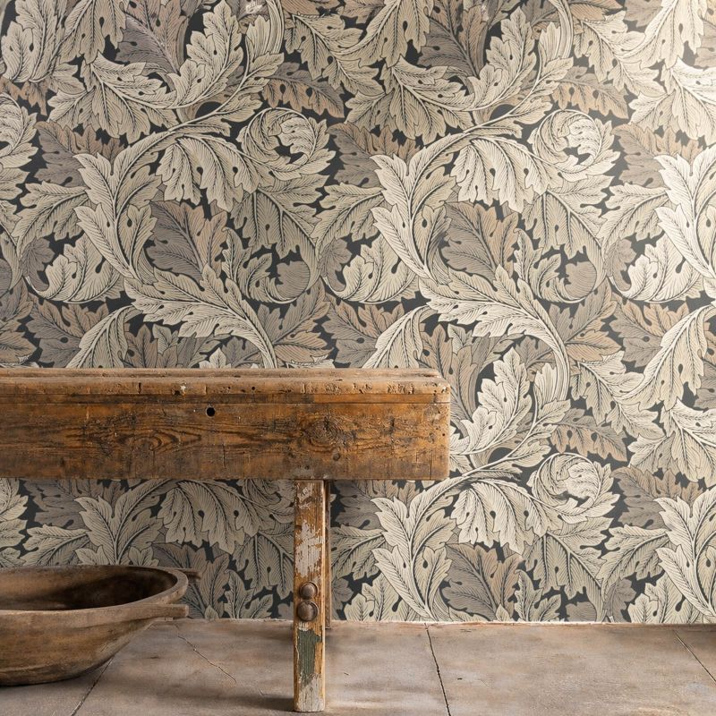 Acanthus Wallpaper Charcoal/Grey