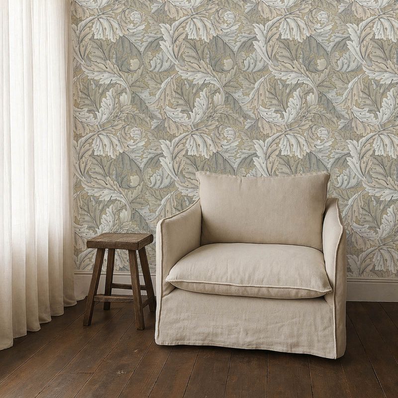 Acanthus Wallpaper Manilla/Stone