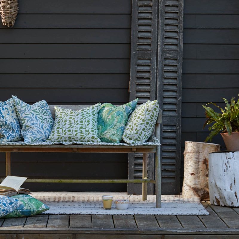 Acanthus Outdoor Fabric Nettle/Sky Blue