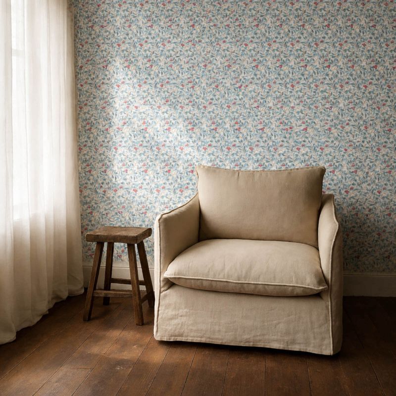 Arbutus Wallpaper Woad/Russet