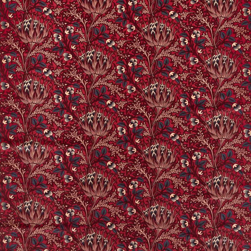 Artichoke Velvet Fabric Barbed Berry