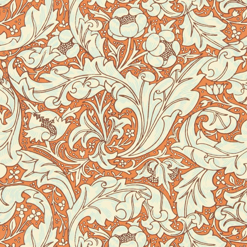 Bachelors Button Wallpaper Burnt Orange/Sky