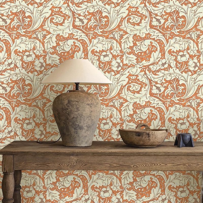 Bachelors Button Wallpaper Burnt Orange/Sky